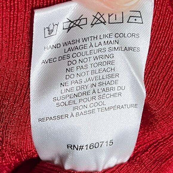 NWT SER•O•YA Red‎ Eden Dress Bodycon Midi Long Sleeve Size XXSmall - Picture 8 of 12